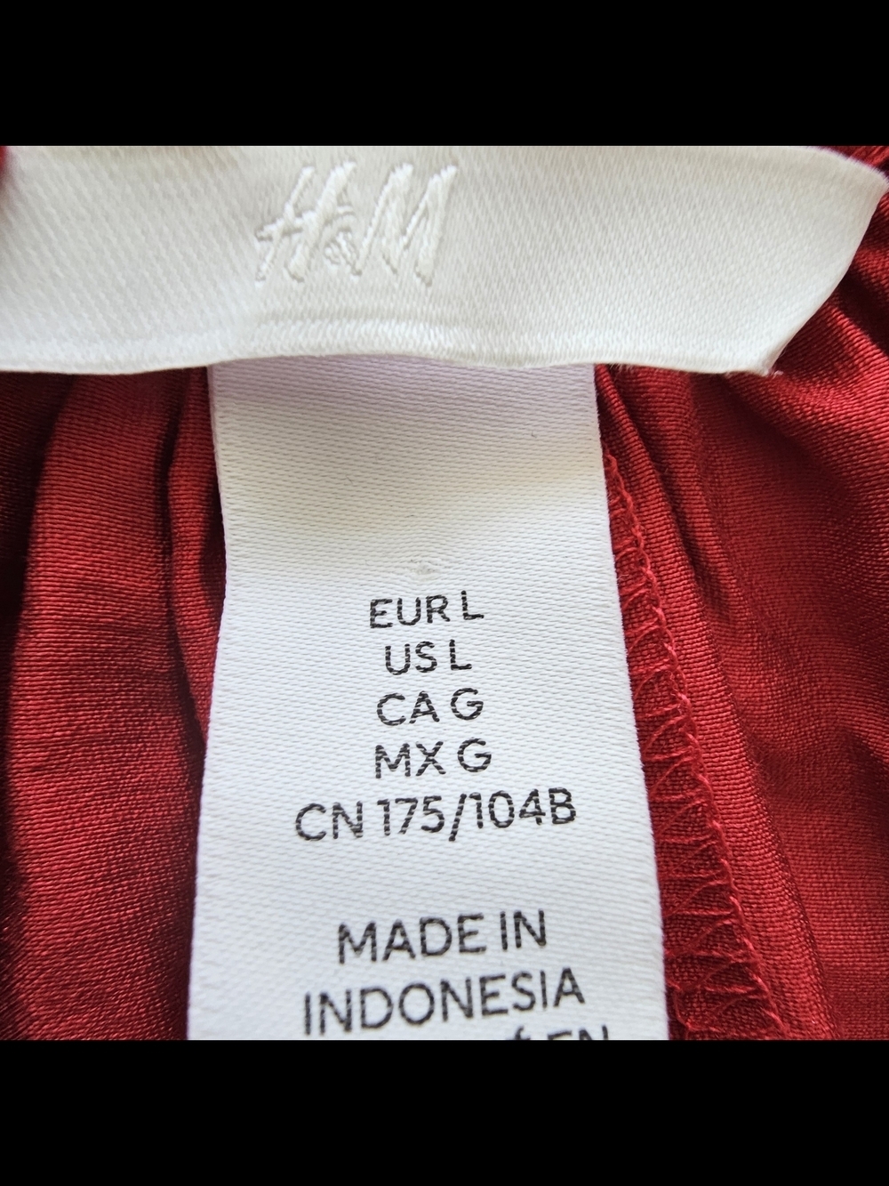H&M Red Long-Sleeve Peasant Blouse Size L - Picture 2 of 7